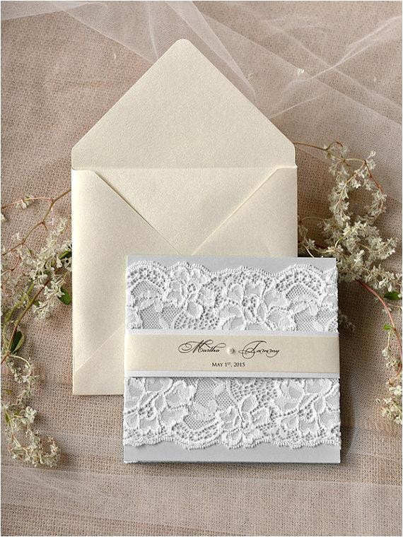 Light In the Box Wedding Invitations Custom Listing Light Grey and Ecru Wedding Invitation La
