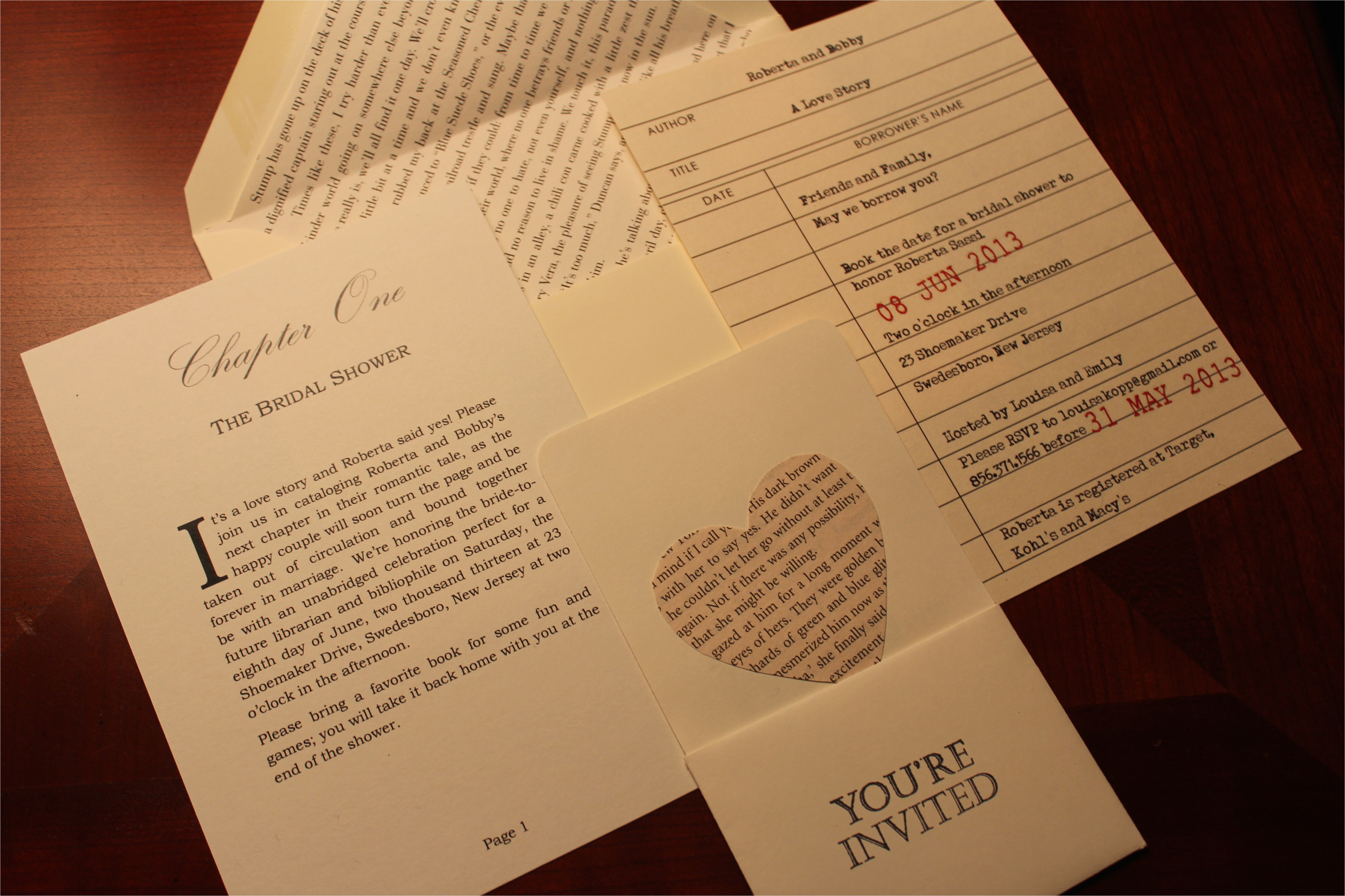 Literary themed Wedding Invitations Bridal Shower Invitations Bridal Shower Invitations Book
