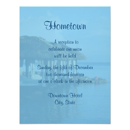 Local Places for Wedding Invitations Tropical Beach Destination Wedding Local Reception Custom
