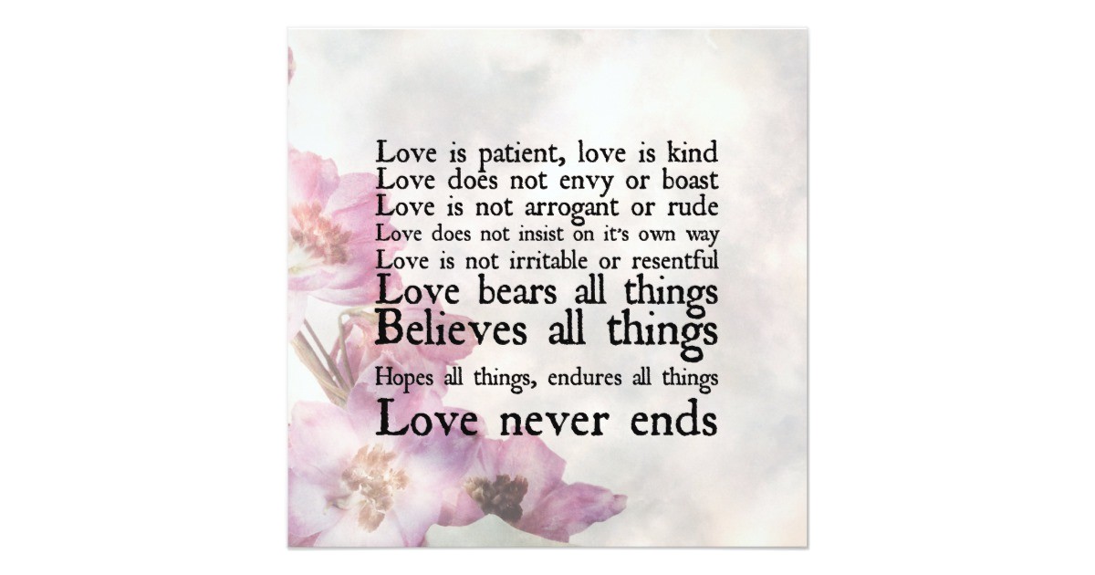 Love is Patient Love is Kind Wedding Invitations Love is Patient Purple Flower Wedding Invitation Zazzle Love is Patient Love is Kind Wedding Invitations Love is Patient Purple Flower Wedding Invitation Zazzle