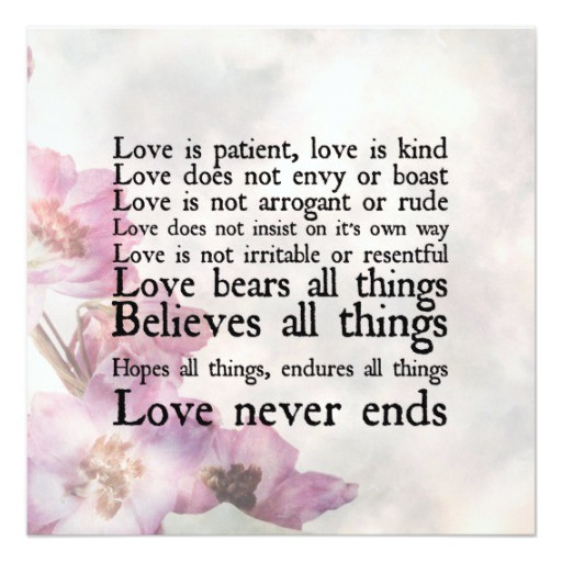 Love is Patient Love is Kind Wedding Invitations Love is Patient Purple Flower Wedding Invitation Zazzle