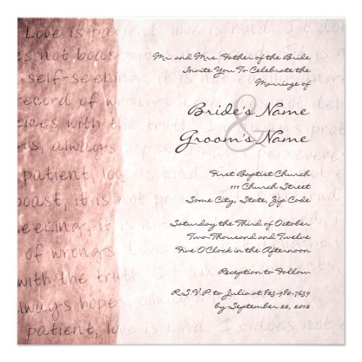 Love is Patient Love is Kind Wedding Invitations Pink Love is Patient Vintage Wedding Invitation 5 25 Love is Patient Love is Kind Wedding Invitations Pink Love is Patient Vintage Wedding Invitation 5 25