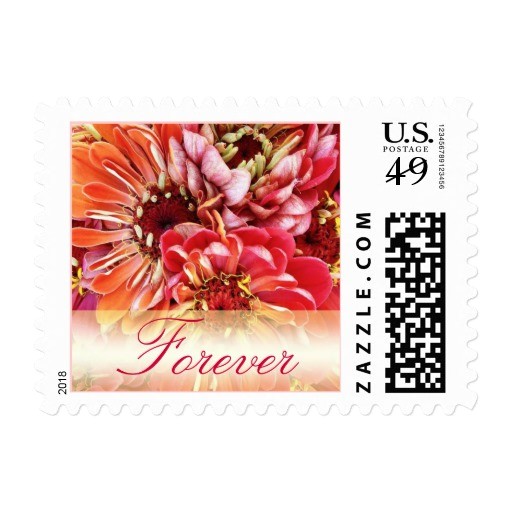 Love Stamps for Wedding Invitations Colorful forever Love Wedding Invitation Stamps Zazzle