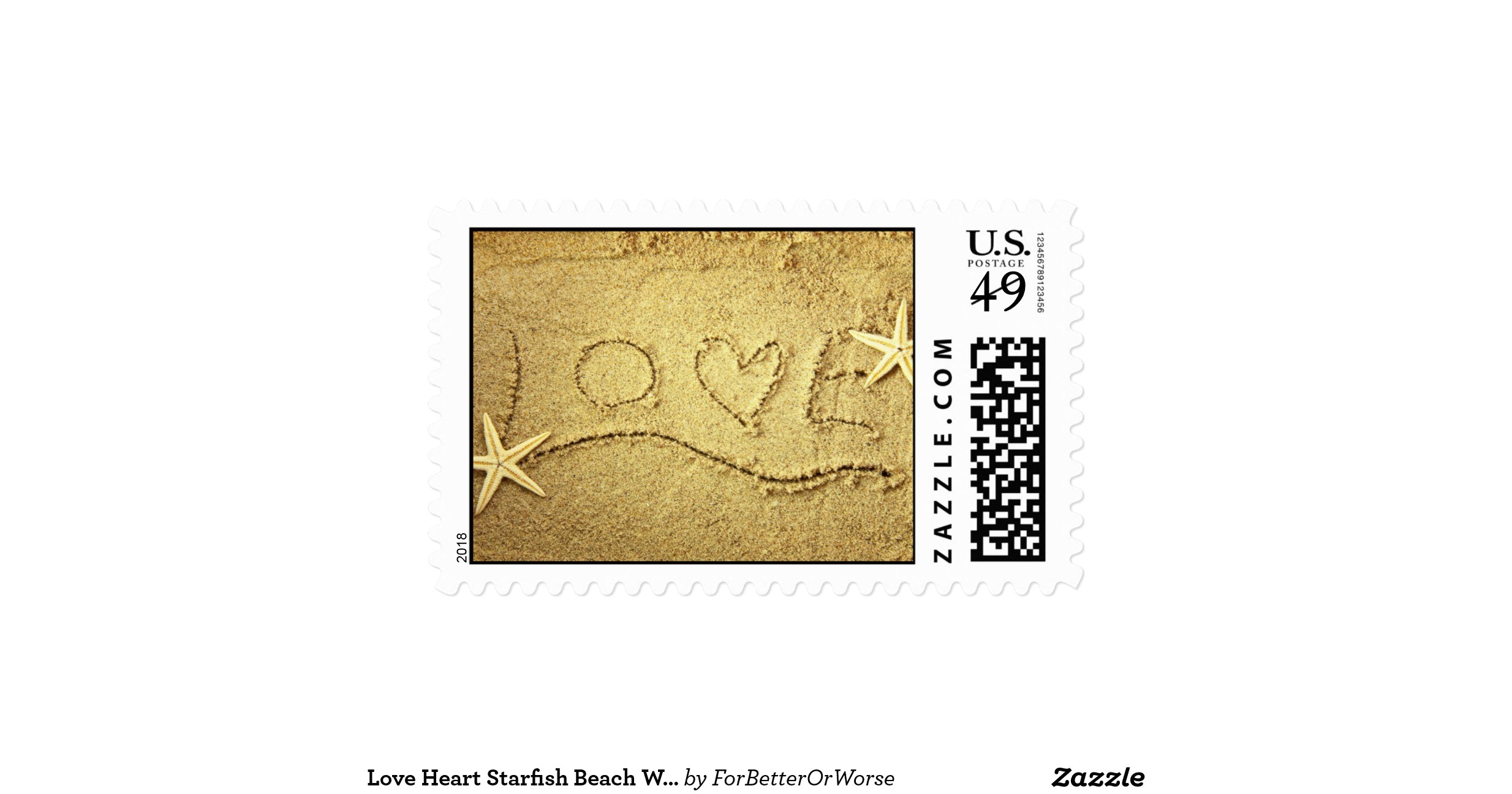 Love Stamps for Wedding Invitations Love Heart Starfish Beach Wedding Invitation Stamp Zazzle