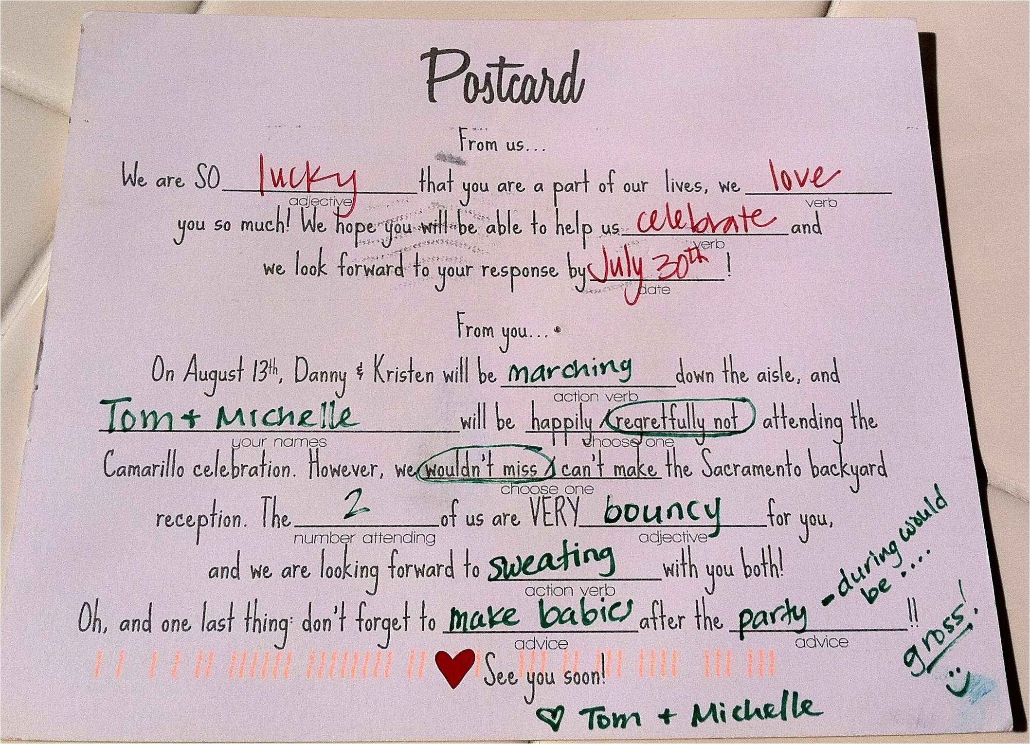 Mad Lib Wedding Invitation because Everyone Loves A Good Mad Lib and Rustic Moonrise