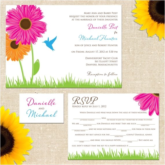 Mad Lib Wedding Invitation Danielle Wedding Invitation with Mad Lib by