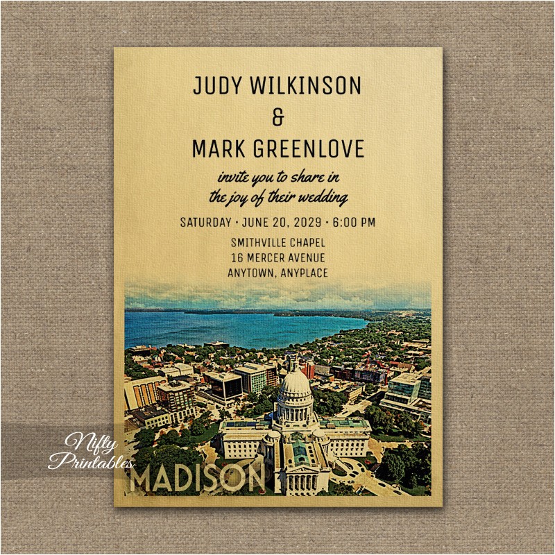 Madison Wi Wedding Invitations Madison Wedding Invitation Printed Nifty Printables Madison Wi Wedding Invitations Madison Wedding Invitation Printed Nifty Printables