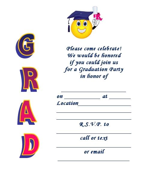 Make Graduation Invitations Online for Free to Print Printable Graduation Invite Smiley Grad Make Graduation Invitations Online for Free to Print Printable Graduation Invite Smiley Grad