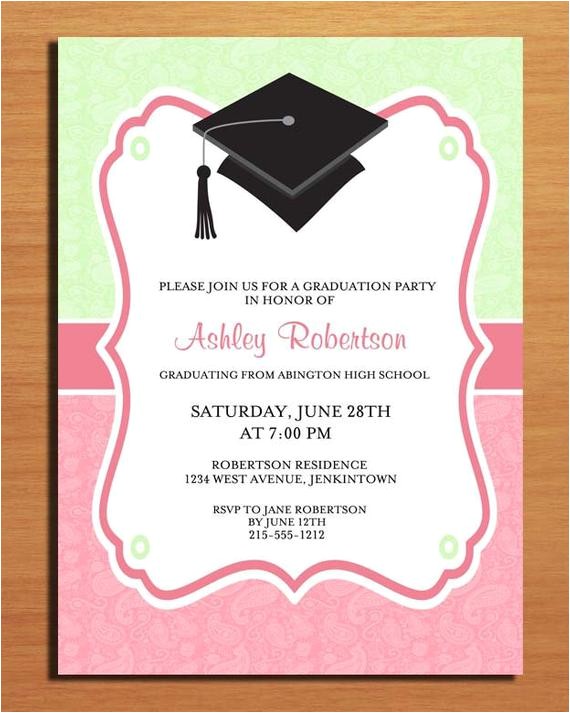 Make Graduation Party Invitations Paisley Graduation Party Invitation Cards Printable Diy