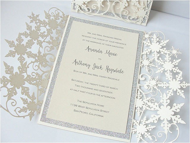 Making Own Wedding Invitations Ideas Snowflake Wedding Invitations Sansalvaje Com