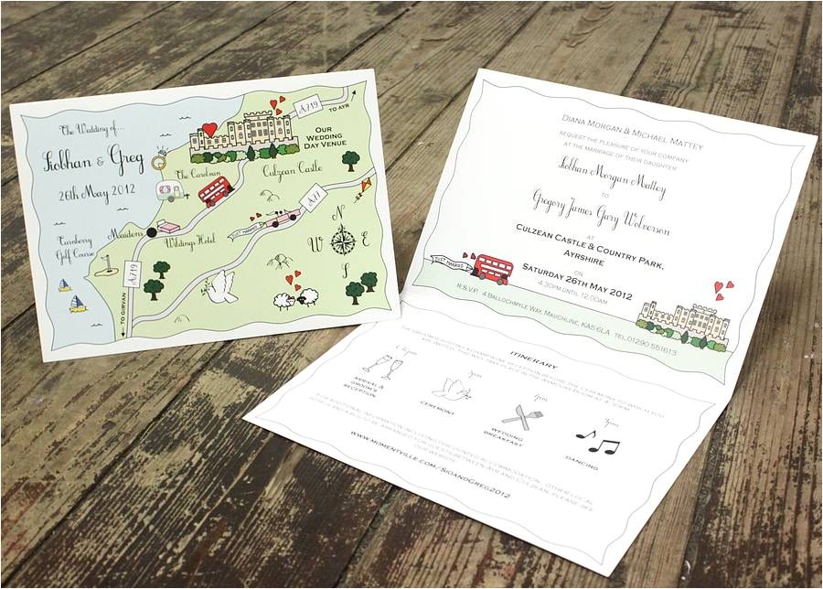 Map Cards for Wedding Invitations Illustrated Map Wedding or Party Invitation by Cute Maps