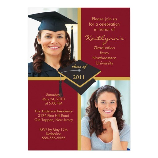 Maroon and White Graduation Invitations Maroon Gold Photo Graduation Invitation 5 Quot X 7
