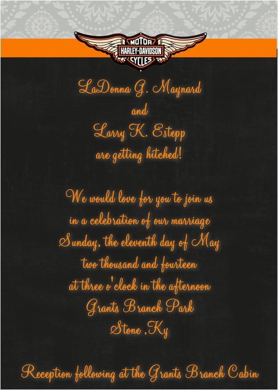 Marriage Harley Davidson Wedding Invitations Harley Davidson themed Wedding Invitation In 5×7 if You