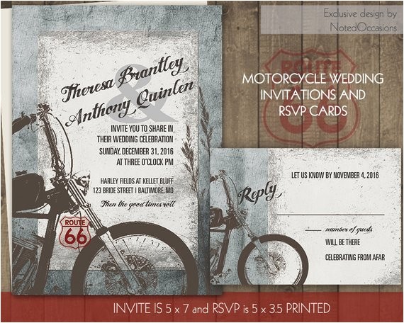 Marriage Harley Davidson Wedding Invitations Motorcycle Wedding Invitations Biker Bride by Notedoccasions