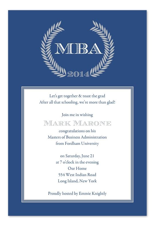 Masters Degree Graduation Party Invitations Graduation Invitation Wording Home Graduation Graduation