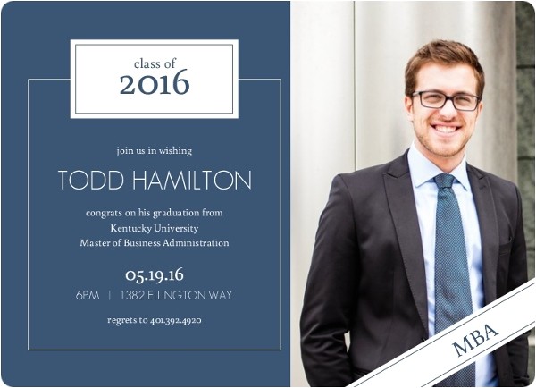 Mba Graduation Party Invitations Graduate School Graduation Invitation Wording Graduation