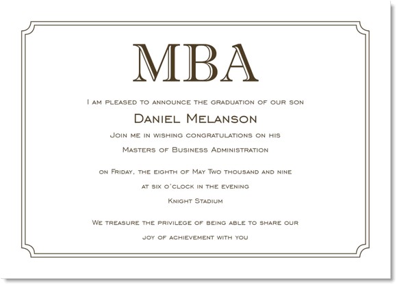 Mba Graduation Party Invitations Simple Border Brown and White Graduation Invitations by Ib