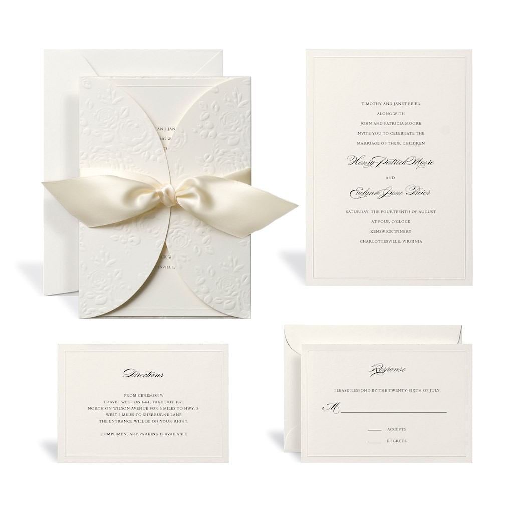 Michaels Printable Wedding Invitations Buy the Embossed Ivory Wrap Wedding Invitation Kit by