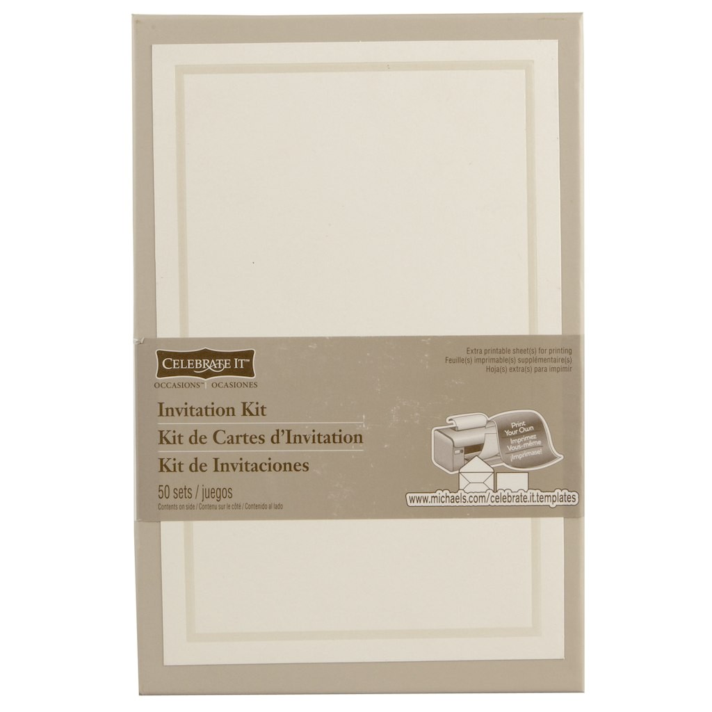 Michaels Printable Wedding Invitations Celebrate It Occasions Invitation Kit Ivory Border