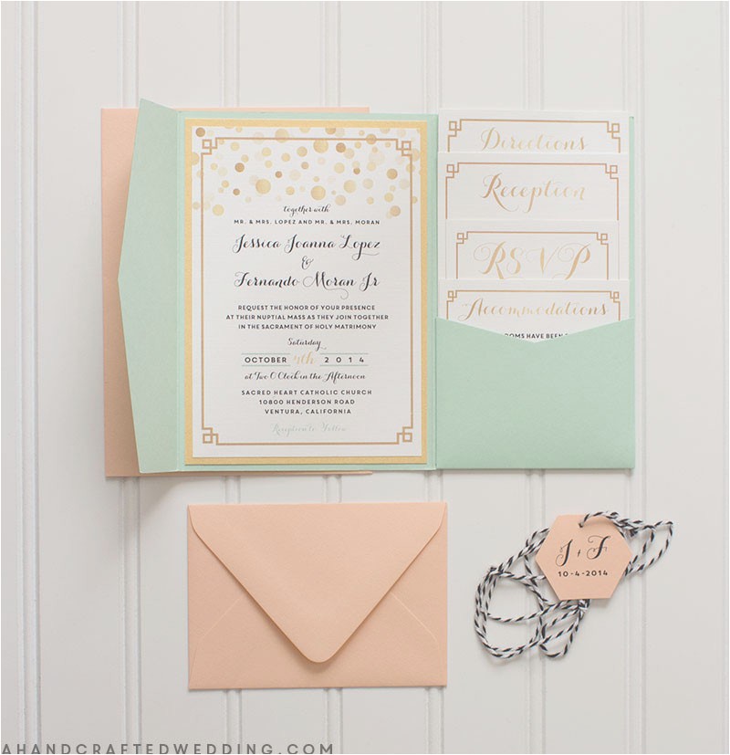 Mint and Gold Wedding Invites Modern Diy Wedding Invitations Mountainmodernlife Com