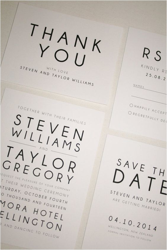 Modern Wedding Invitation Fonts Printable Wedding Invitation Modern Suite Rsvp Save the