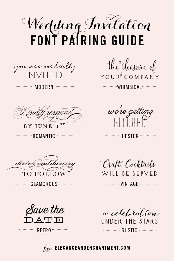 Modern Wedding Invitation Fonts Wedding Invitation Font Pairing Guide Michellehickey Design