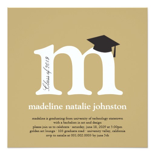 Monogram Graduation Invitations Monogram Alphabet Graduate Graduation Photo Party