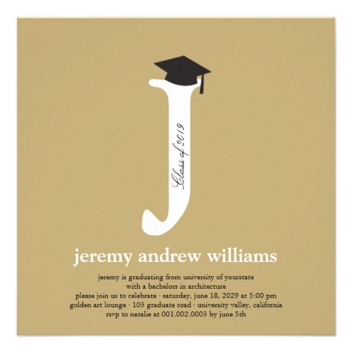 Monogram Graduation Invitations Personalized Alp Invitations Custominvitations4u Com