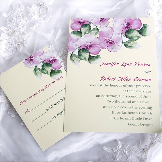 Morning Wedding Invitations Elegant Purple Morning Glory Affordable Flower Wedding