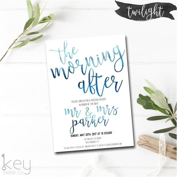 Morning Wedding Invitations the Morning after Post Wedding Brunch Invitation Wedding