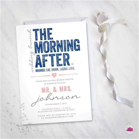 Morning Wedding Invitations the Morning after Wedding Brunch Invitation Digital File