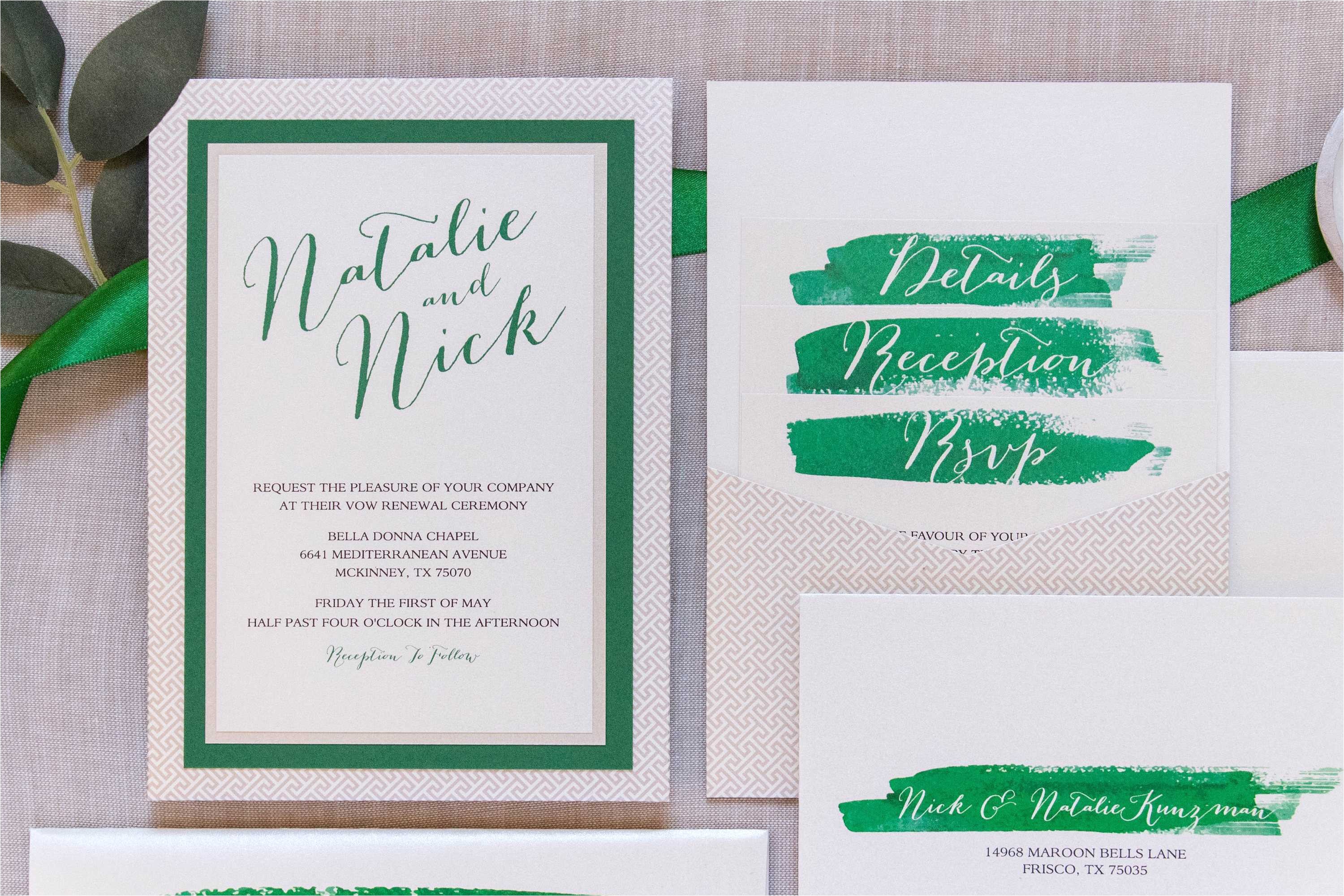 Multi Color Wedding Invitations Multi Color Wedding Invitations Unique 5×7 Green and