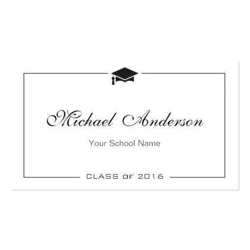 Name Cards for Graduation Invitations Graduation Name Card Elegant Classic Insert Card Double