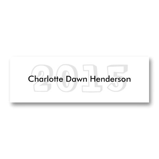 Name Cards for Graduation Invitations Graduation Name Card Indie Chic Class Year Business Cards