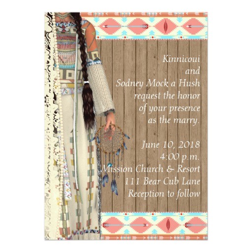 Native American Wedding Invitations Native American Wedding Invitation with Bride Zazzle