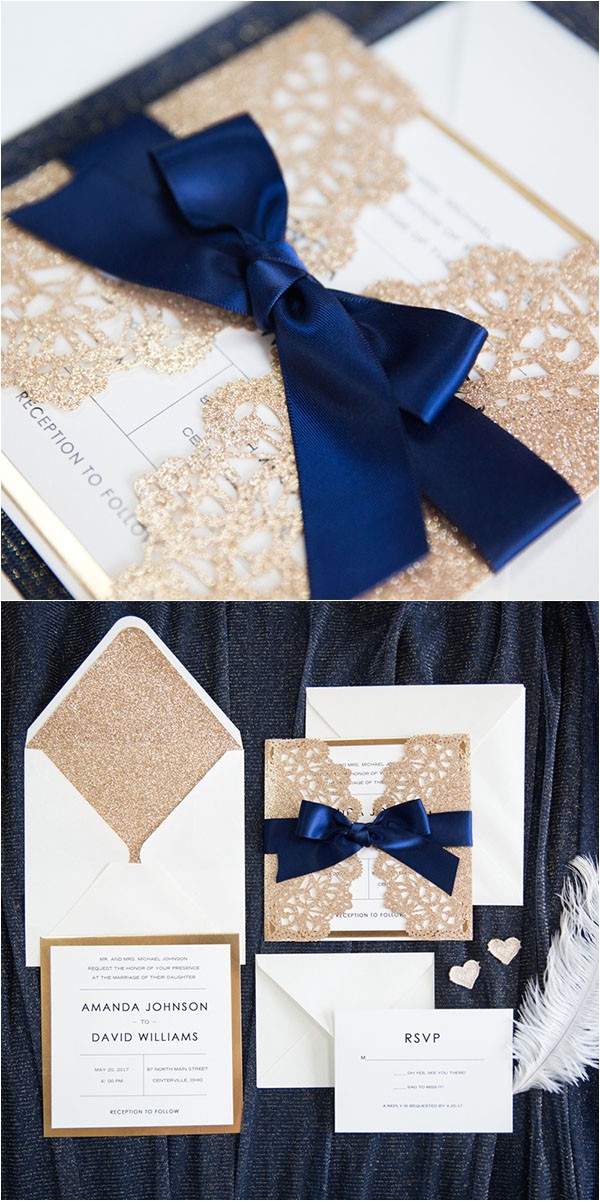 Navy Blue and Rose Gold Wedding Invitations 7 Classic Navy Blue Wedding Colors with Matching Wedding