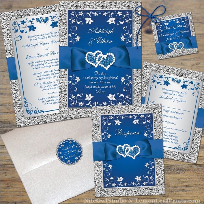 Navy Blue Wedding Invitations Kits Designs Royal Blue Wedding Invitation Kits together with