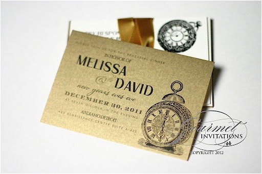 New Years Eve Wedding Invitation Ideas More Traditional Invite Look with Clock Imagery event