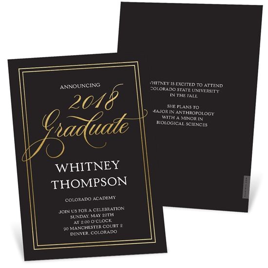 Non Photo Graduation Invitations Foil Graduation Announcements Custom Designs From Pear Tree