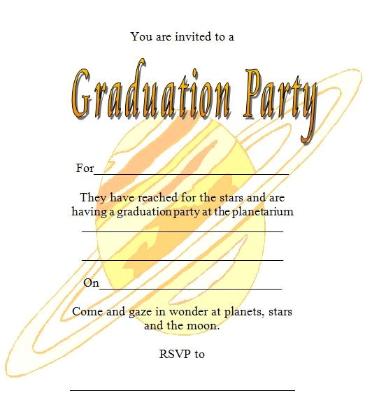 Non Photo Graduation Invitations Galaxy Printable Graduation Invitations