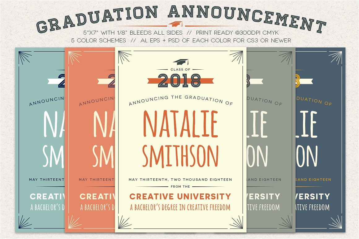 Non Photo Graduation Invitations Graduation Announcement Invitation Templates Creative