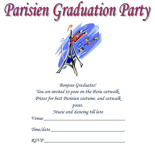 Non Photo Graduation Invitations Parisien Printable Graduation Invitations