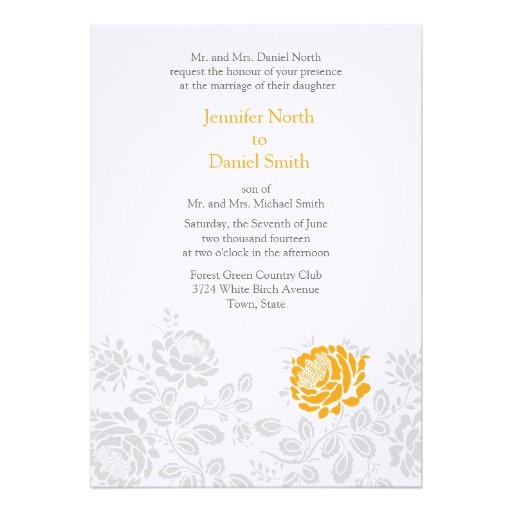 Orange and Gray Wedding Invitations orange and Gray Damask Wedding Invitations Zazzle