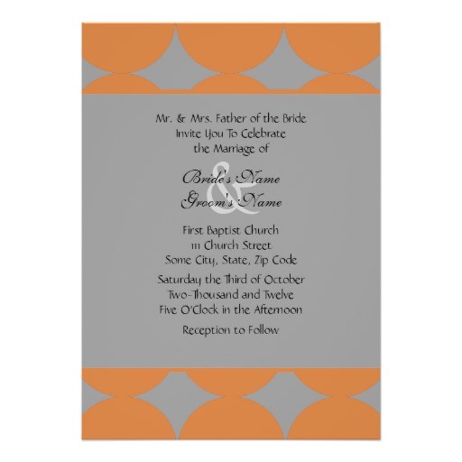 Orange and Gray Wedding Invitations orange and Gray Modern Polka Dots Wedding 5 Quot X 7