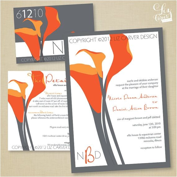 Orange and Grey Wedding Invitations 1000 Images About Coral Calla Lily Wedding On Pinterest