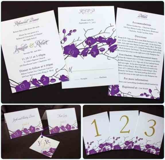 Orchid Wedding Invitation Kits Blue orchid Wedding Invitations Purple
