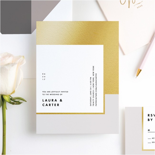 Paper Culture Wedding Invitation Foil Blocks Wedding Invitations Paper Culture