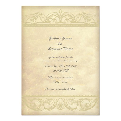 Parchment Paper for Wedding Invitations Elegant Parchment Style Wedding Invitations Zazzle