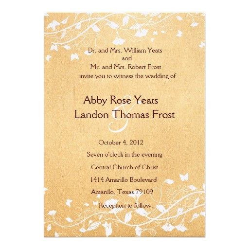 Parchment Paper for Wedding Invitations Parchment White Vine Wedding Invitation Zazzle