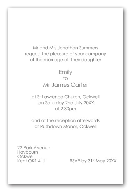 Parents Inviting Wedding Invitation Wording Wedding Invitation Wording Brides Parents as Hosts Day